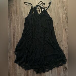 Free People Intimately Strappy Slip Dress Size L Lace Black